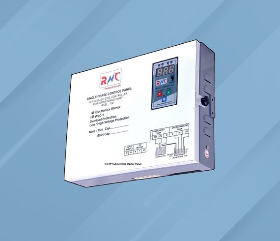 Single Phase Digital Auto Submersible Control Panel with
Dry run +Water Level Controller+ CYC Timer 1.5HP